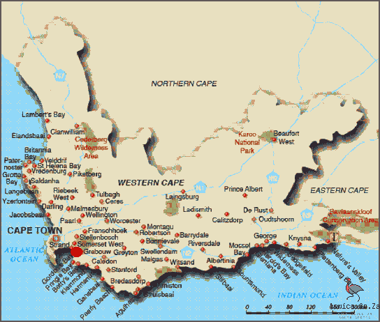 Explore the Map Of Western Cape Coastline!