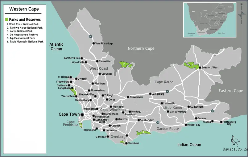 The Cape South Africa Map 1 