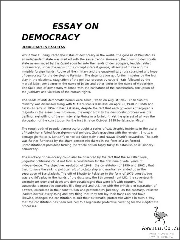Grade 12 Students: Download This PDF for Acing Your Road To Democracy Essay!