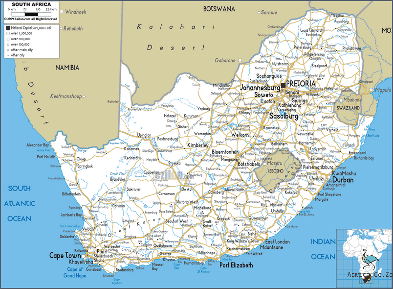 The Cape South Africa Map